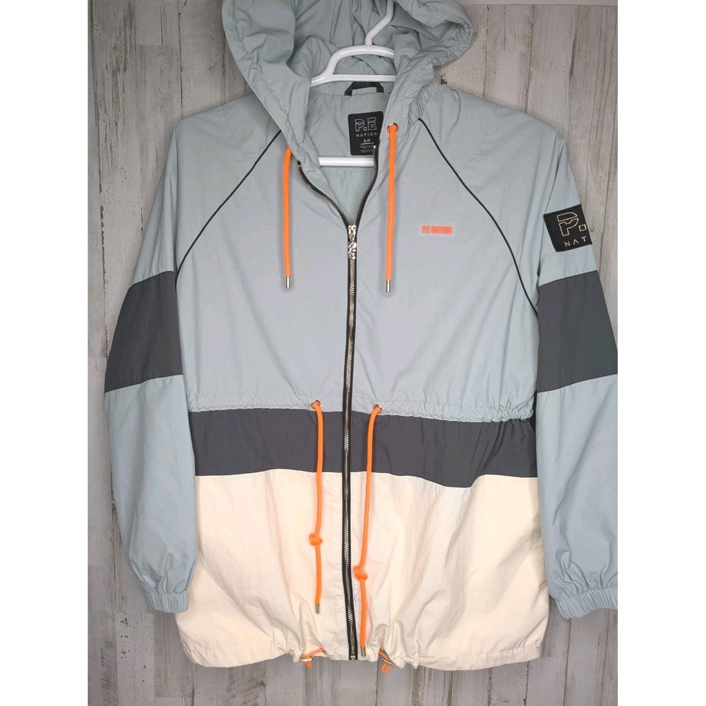 P.E Nation Jacket Womens SMALL Oversize Windbreaker Long Sleeve Hooded Size S